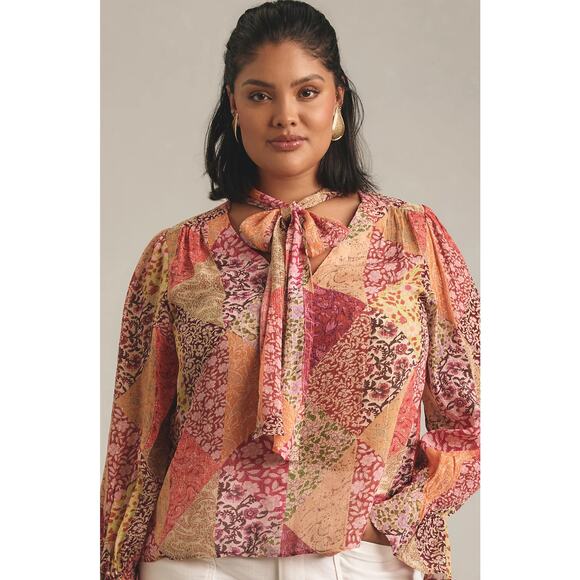 NWT RIXO Jovie Patchwork Multi-Color Top - 4X - Picture 1 of 5